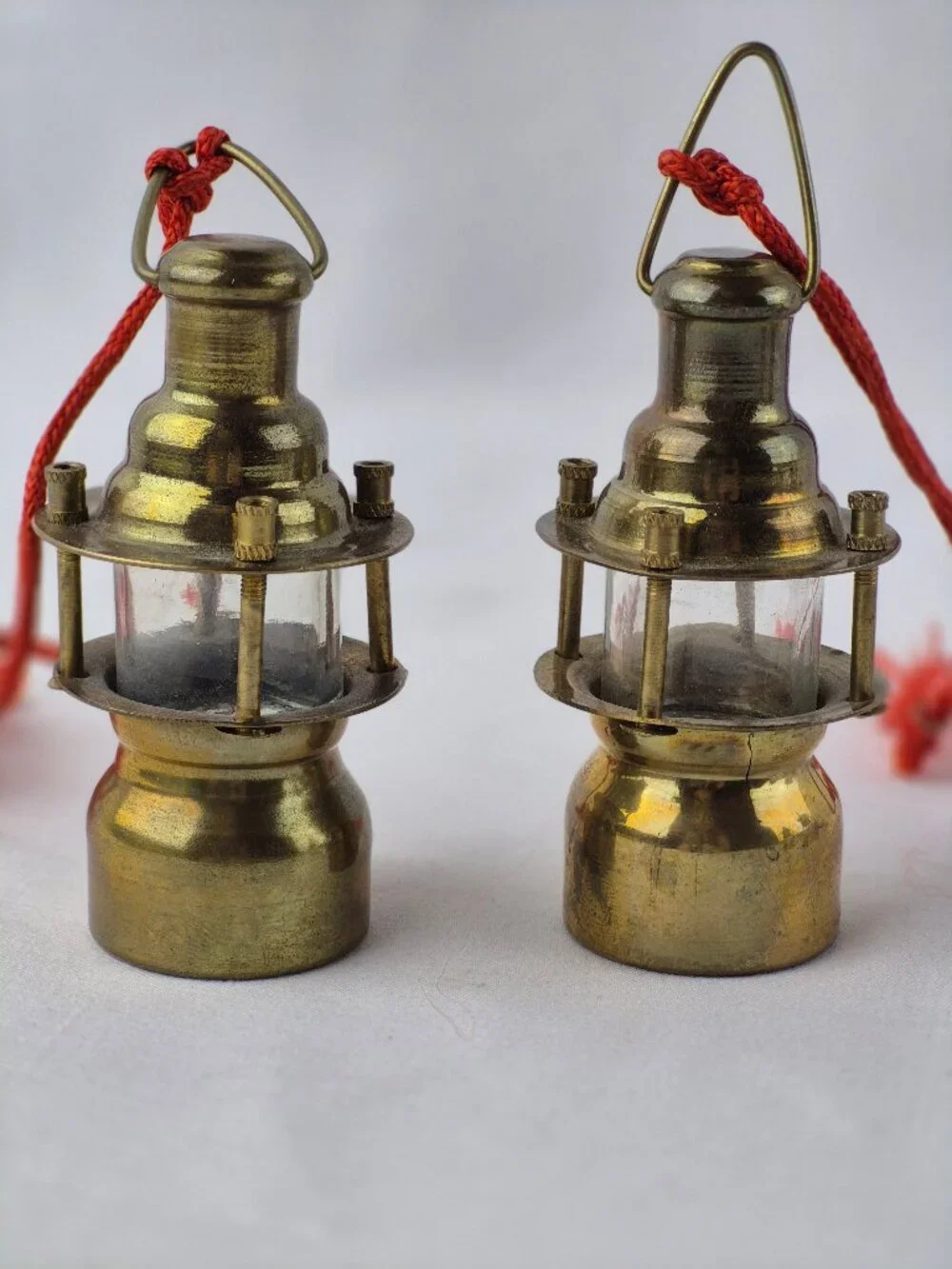 Vintage House of Lloyd Brass Coach Lamp Ornaments Set of 4